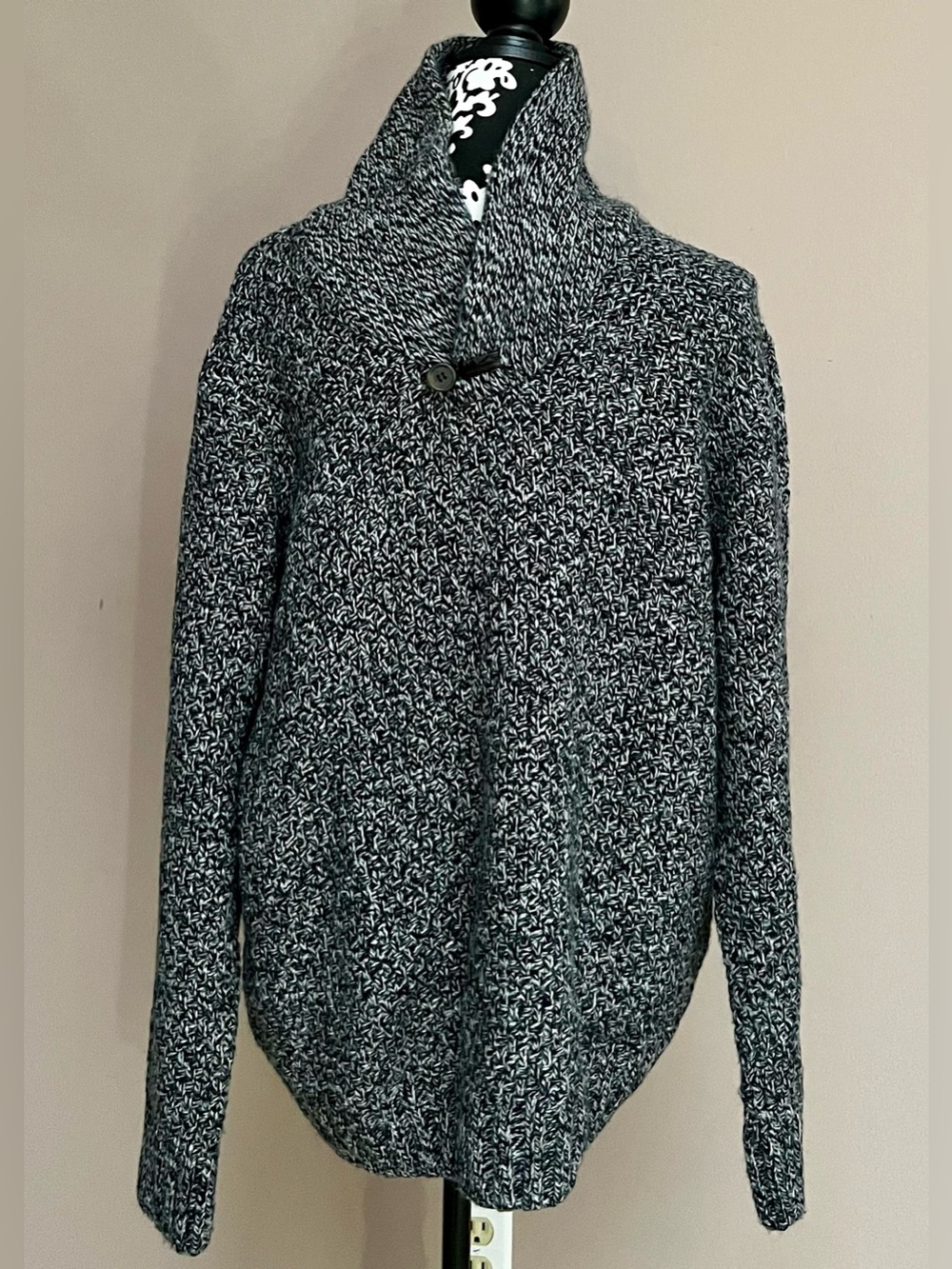 L'UOMO Made In Italy Heavy Knit Shawl Neck Button Neiman Marcus Sweater